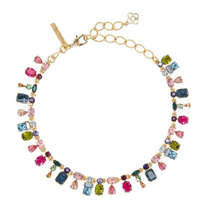 Oscar Live Cross-border Colorful Crystal Dopamine Color-blocked Luxe Small-batch Design Elegant High-end Clavicle Necklace